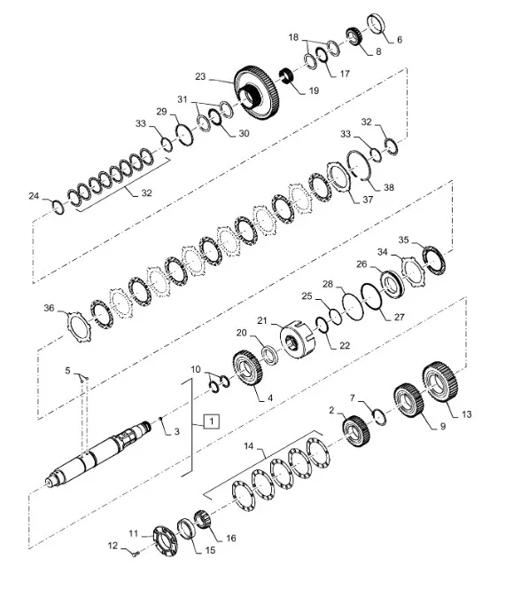 87425383 - Вал промежут. голый (с тихим ходом) КПП скор. T8T8./Mg.